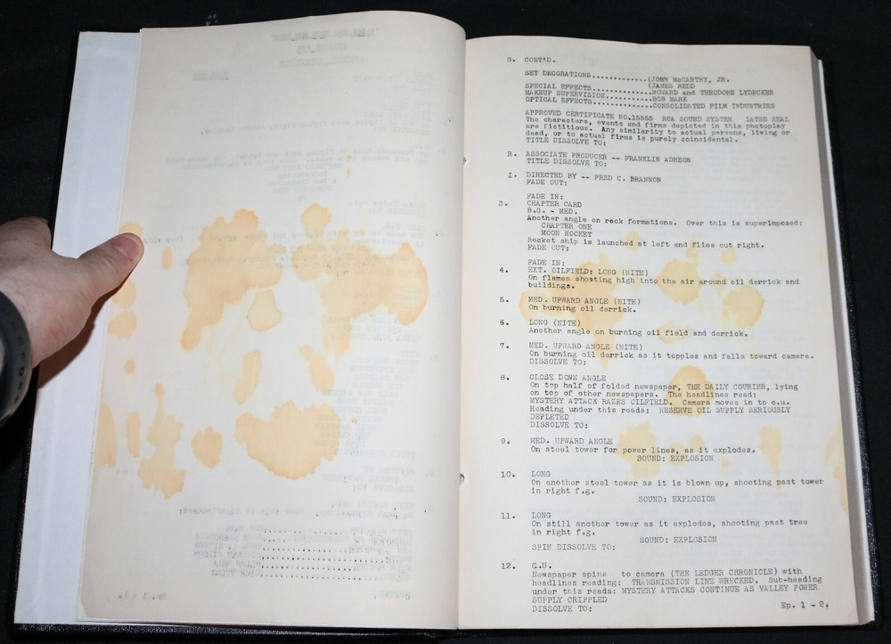 Radar Men from the Moon Original Bound Script Entire 12 Chapter Serial (EX) 1952