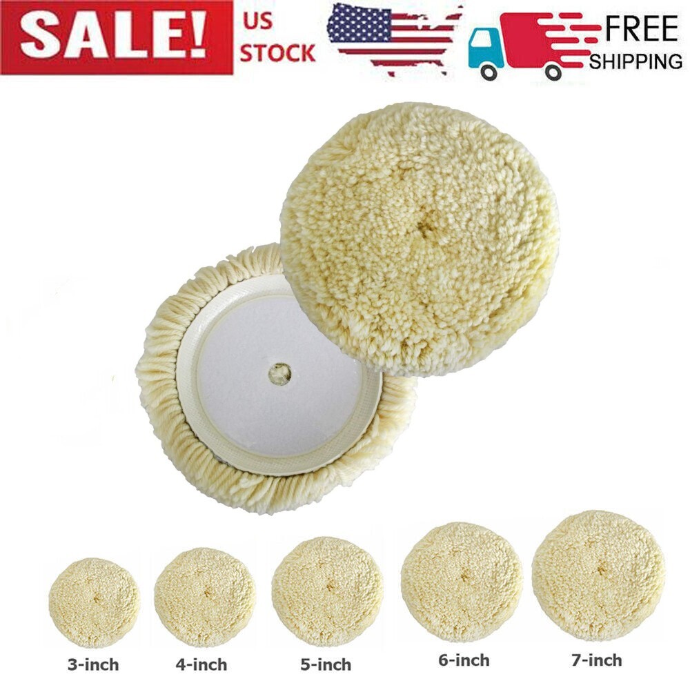wool pads buffing 3in-7In 100% Natural Wool Hook & Loop for Compound Cutting pad