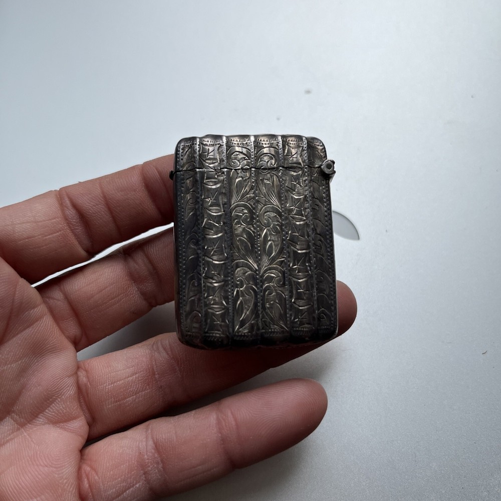 solid silver match case Stunning Antique Rare