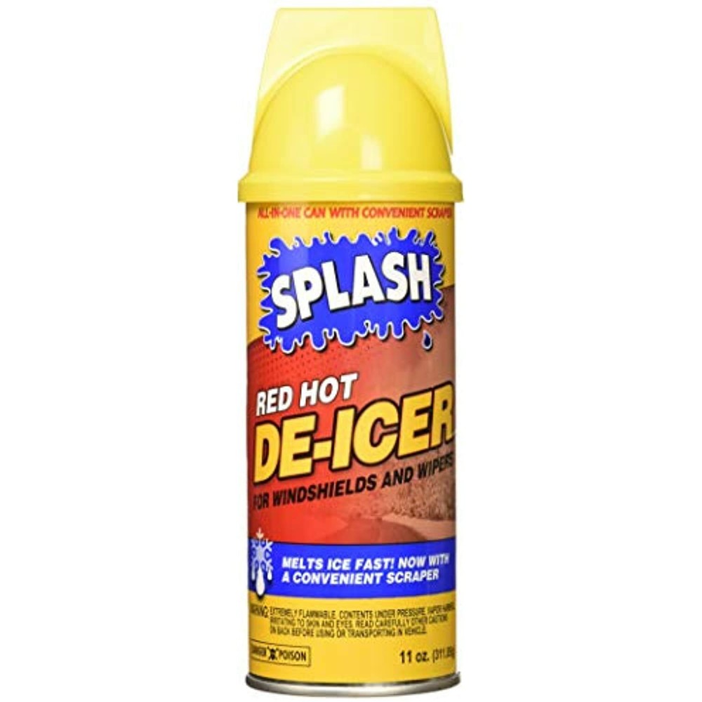 SPLASH Windshield & Wiper De-Icer Fast Melt Spray Can with Scraper Tool, 11 oz.
