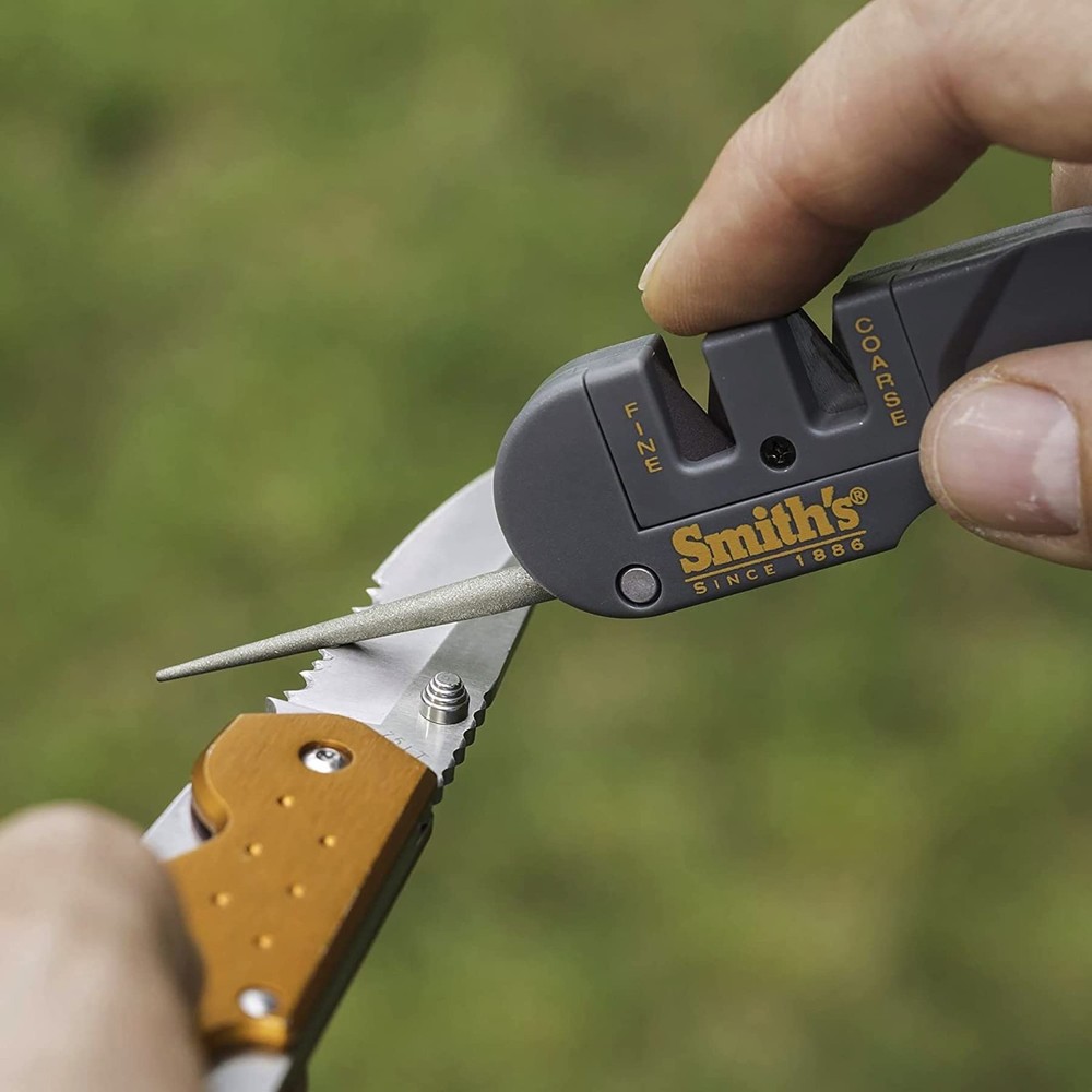 Pocket Pal Knife Sharpener: Carbide, Ceramic, Diamond Rod, Compact, Multiuse