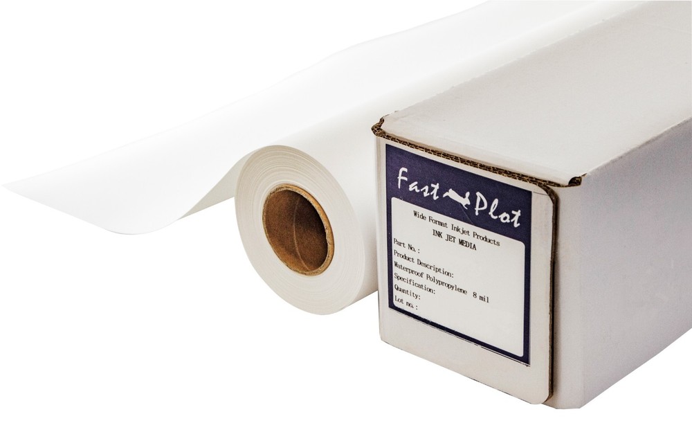 FastPlot Polypropylene Banner 8 mil WP - 24" x100FT - 2" core