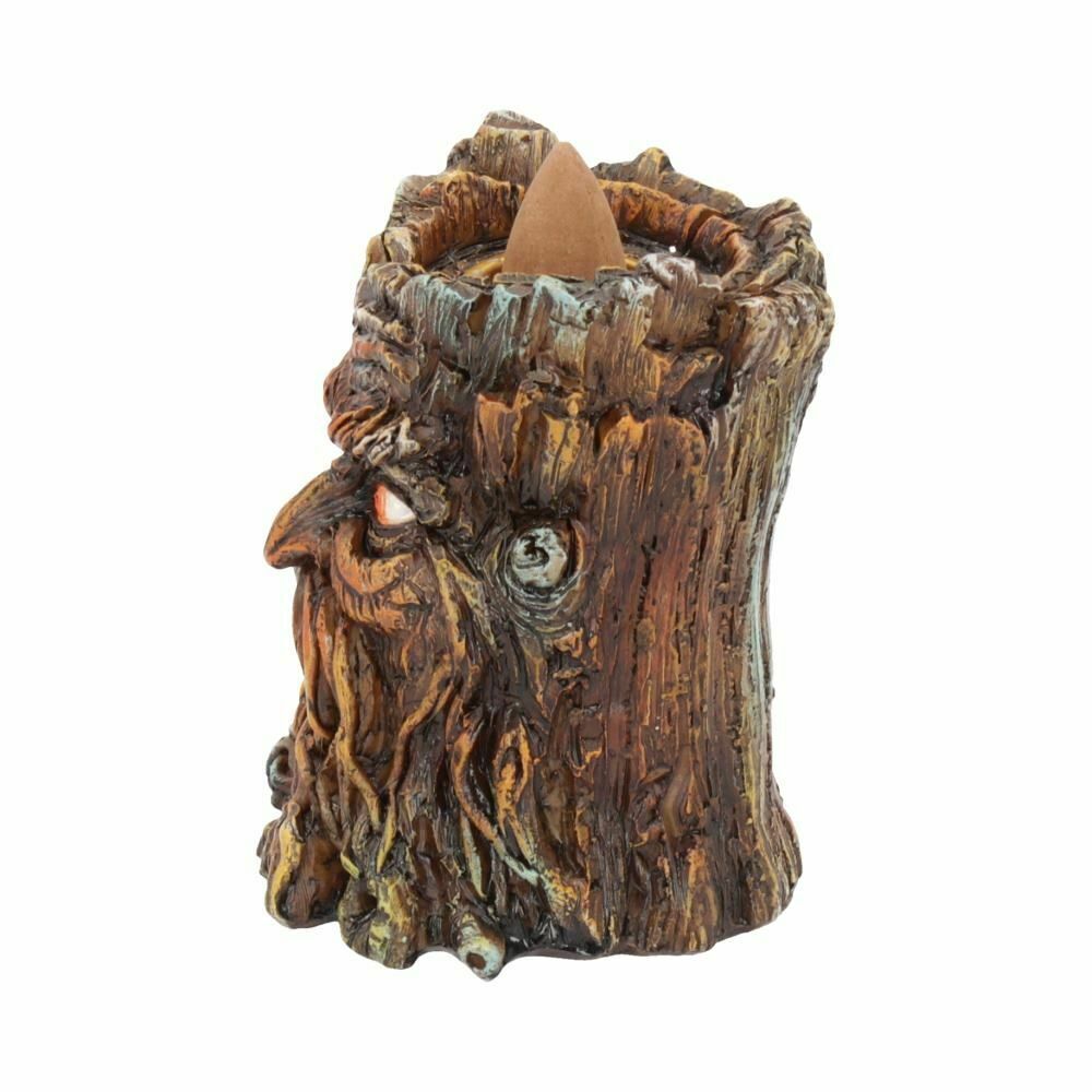 Tree Stump Face Mini Backflow Incense Burner, 3.5" Inches Tall