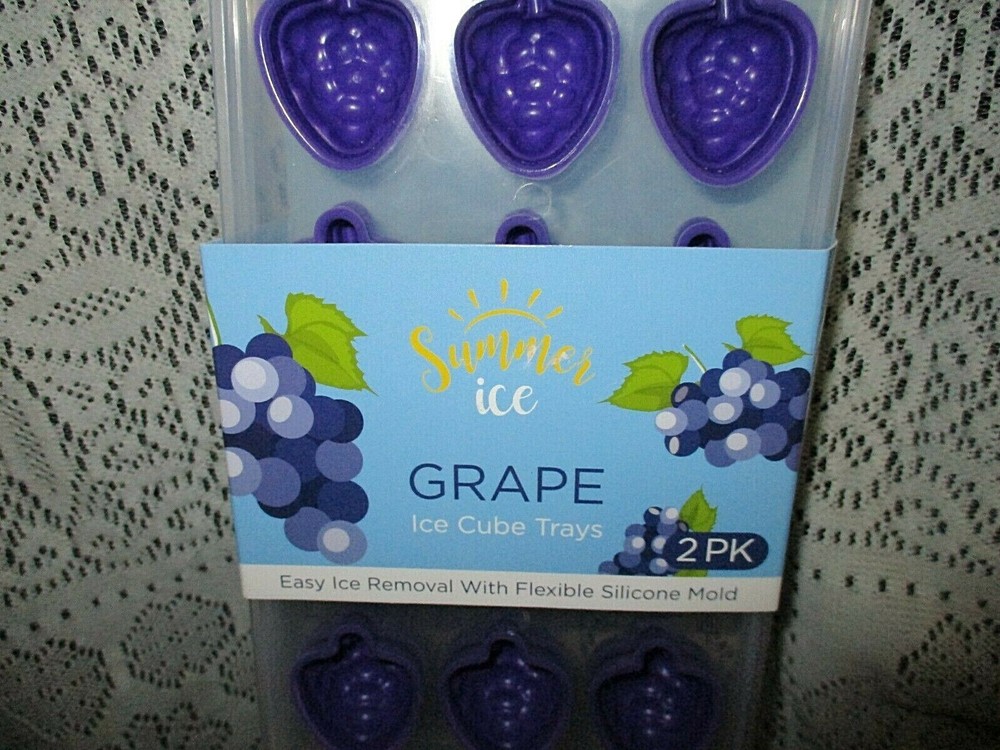 2 Pack - Summer Ice - Grape - Ice Cube Trays - Silicone Mold - New