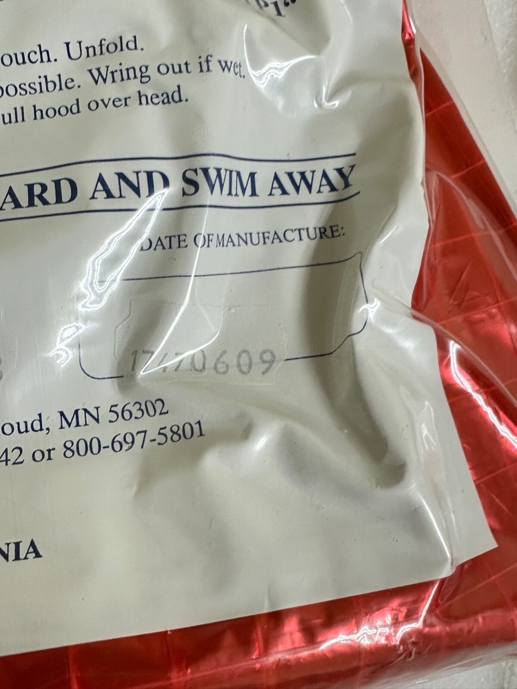 (2) STEARNS SOLAS Thermal Protective Aid Type ITP1 Boat Raft Survival Pack