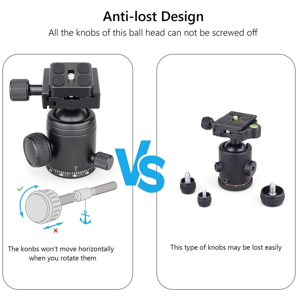 ARTCISE Tripod Ball Head Camera Mount 36mm Diameter Black