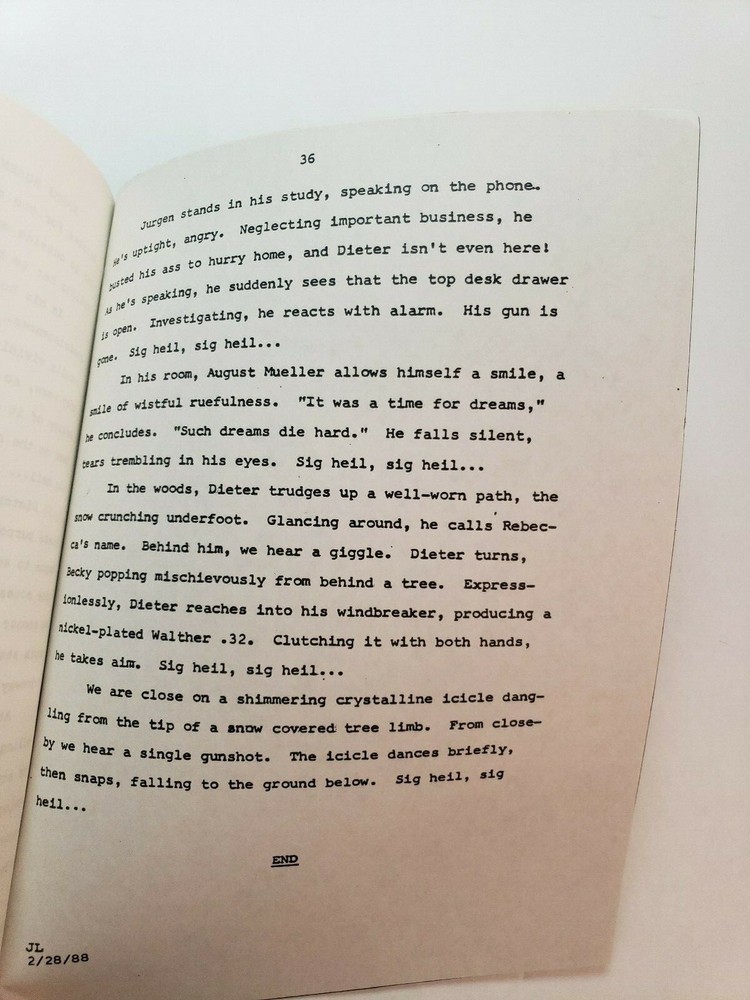 SUFFER THE LITTLE CHILDREN / Jack Laird 1988 Unproduced SYNOPSIS script