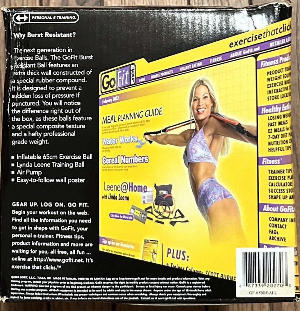 GoFit Ultimate Core Stability Exercise Ball DVD Pump 65CM - NEW in Box