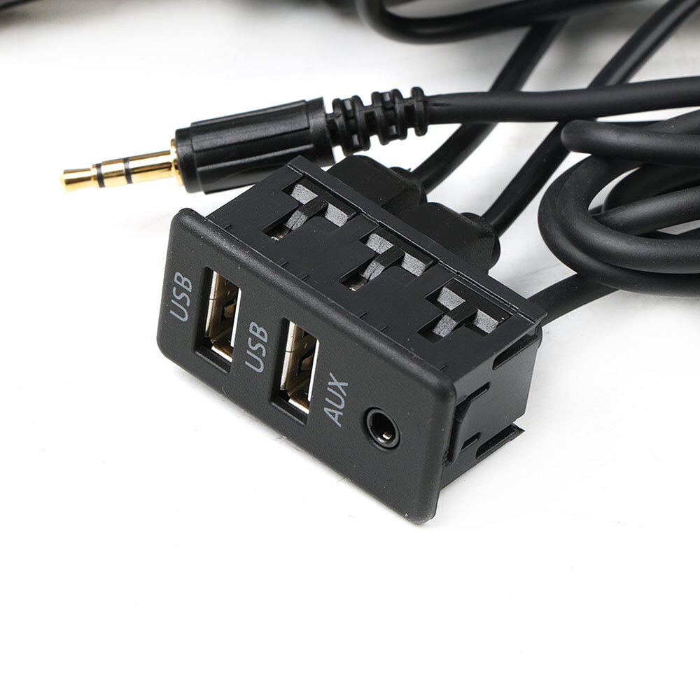 US Car Dash Flush Mount AUX USB Port 1.5M Panel Dual USB Extension Cable Adapter