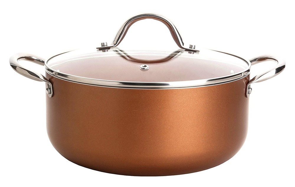 Culinary Edge 7 Piece Ceramic Titanium Copper Nonstick Cookware Set