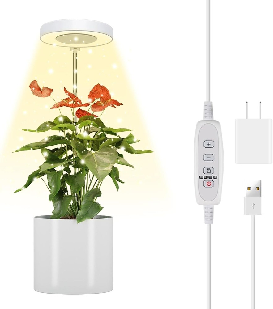 Efficient 5W Full Spectrum Plant Light with Timer – Perfect for Indoor Growth