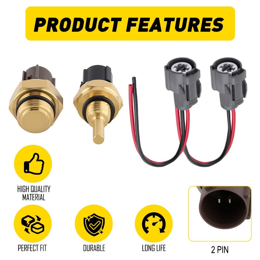 NEW Engine Cooling Fan Temperature Switch&Coolant Temp Sensor For Honda Civic