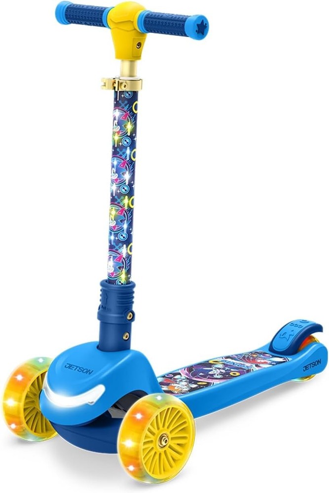 Beginner-Friendly Sonic Kids Kick Scooter, 3-Wheel, LED Lights & Foldable Frame