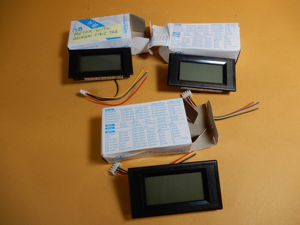 YB Electronics Digital Panel Meters YB5135D 2 NOS 1 Broken Clip