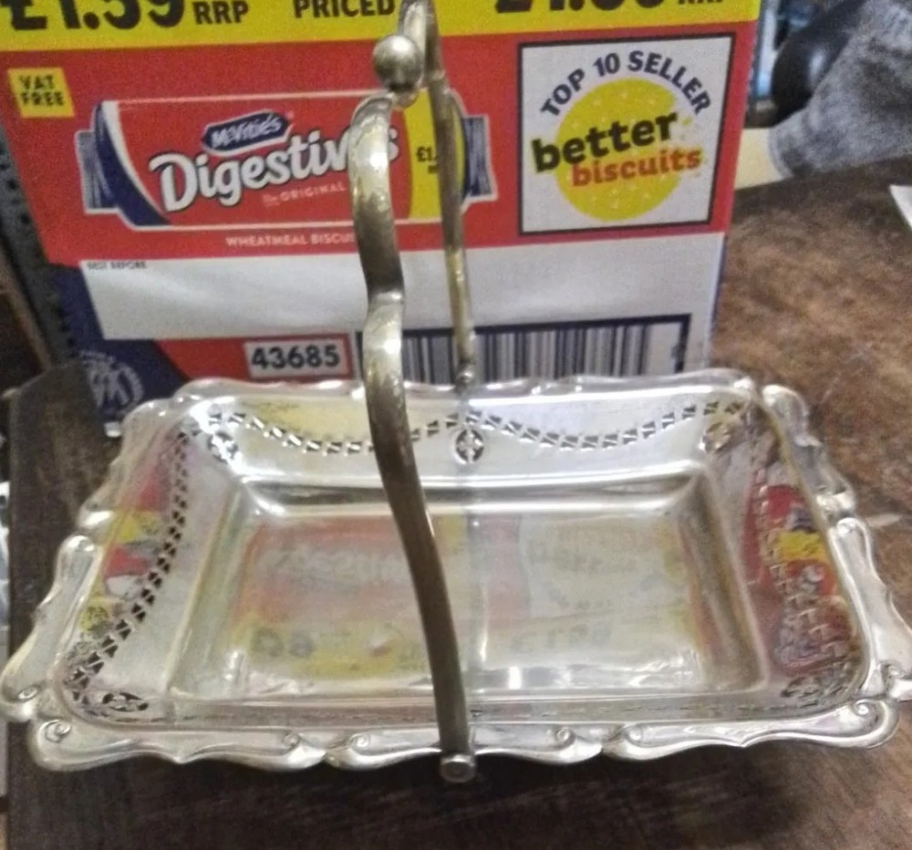 silver plate bon bon dish