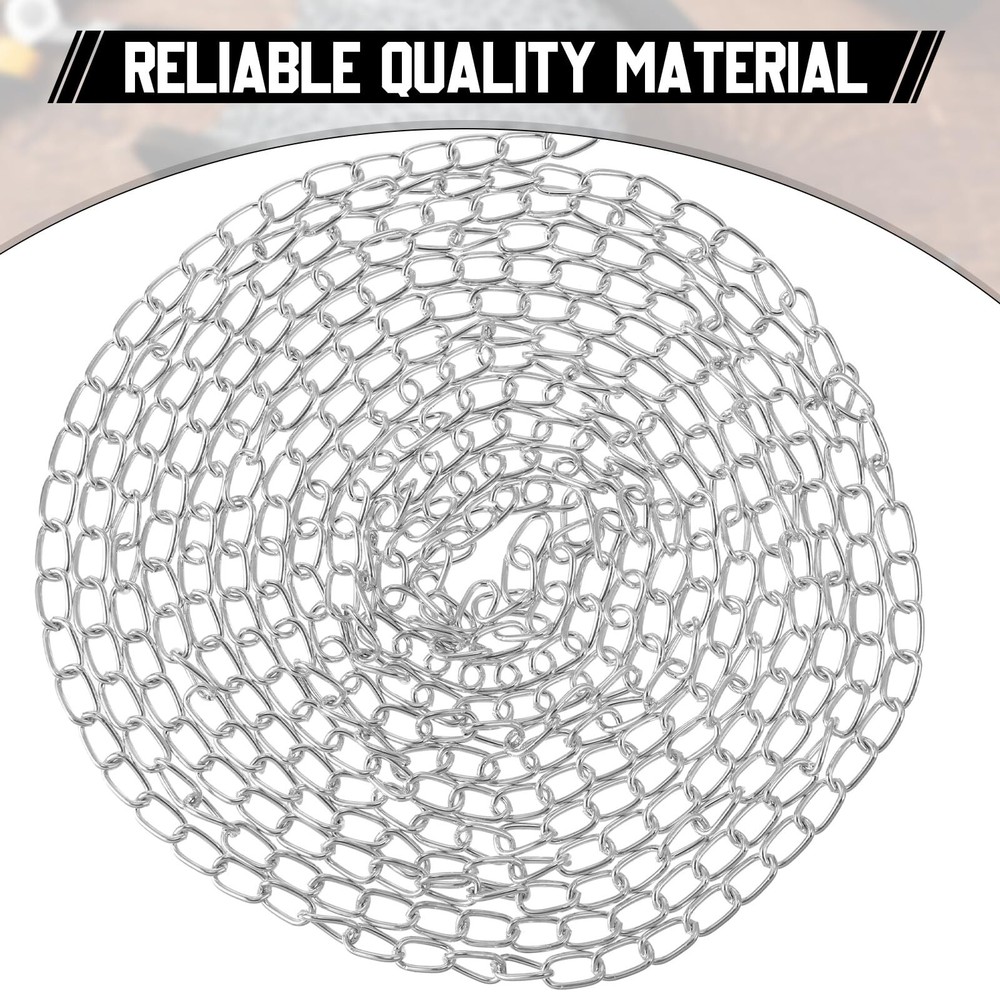 100 ft Jack Chain Galvanized Steel Hanging Chain Link Chain Silver Chain Roll...