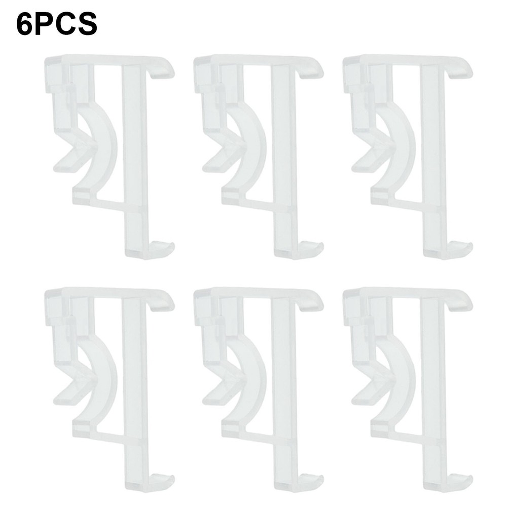 6pcs Curtain Clips 2 Inch Clear Plastic Replacement-Retainer Holder Clips
