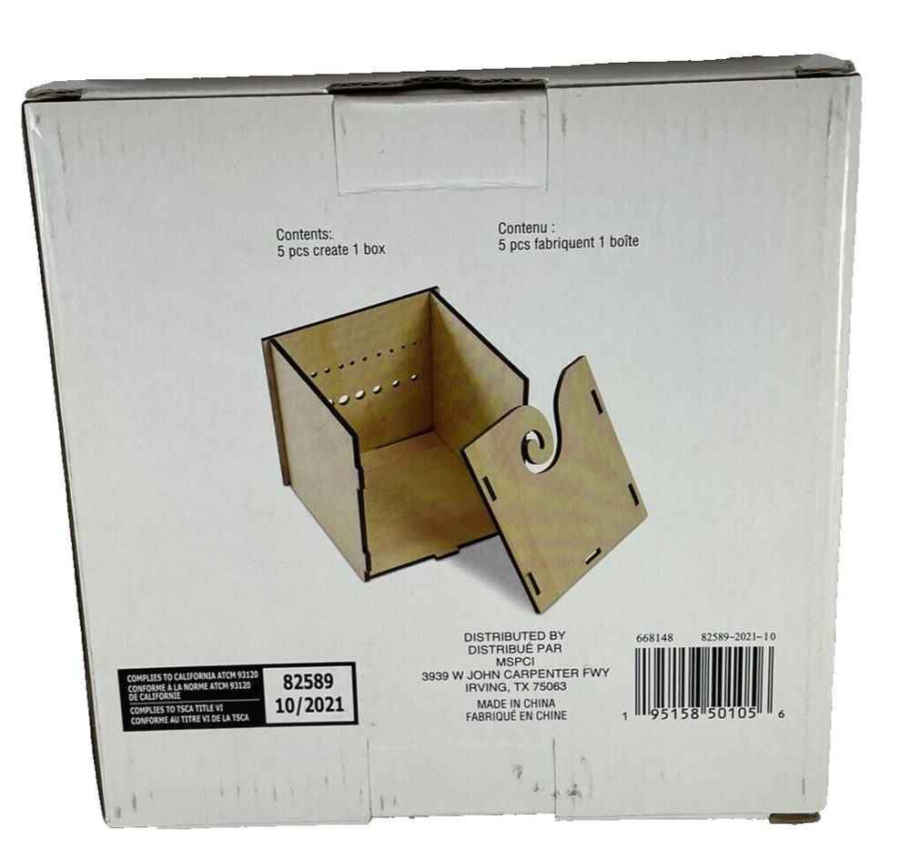 Yarn Storage Box Wood Gift Loops and Threads