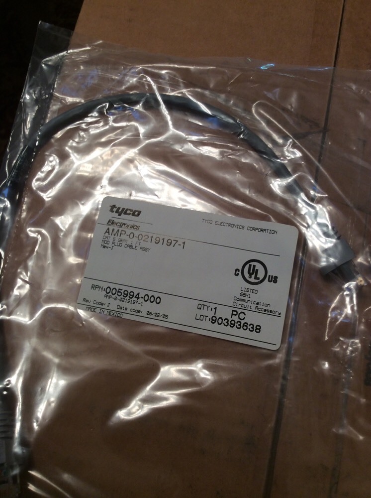 Tyco Electronics CAT5 219197-1 0522 MEX3 Plug Cable Assembly