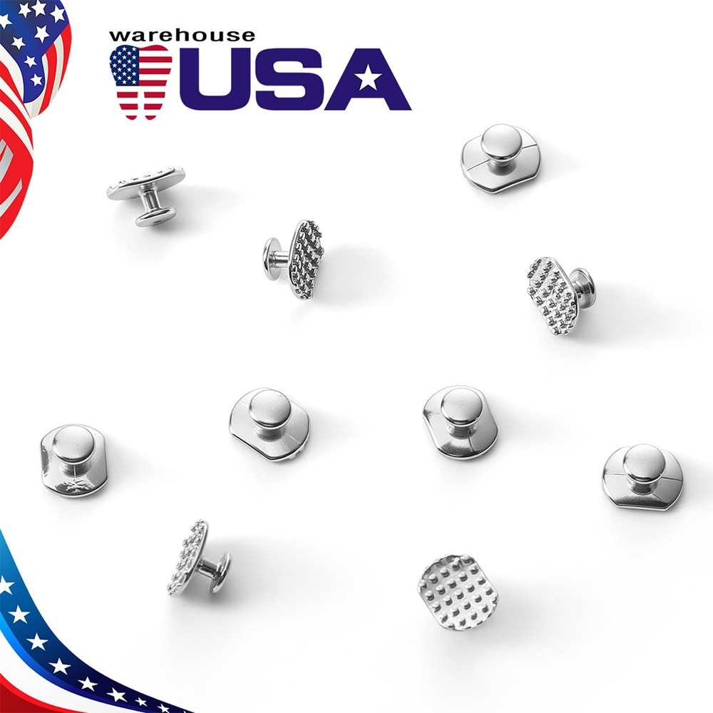10pcs Dental Orthodontic Lingual Button Bondable Rectangular Monoblock