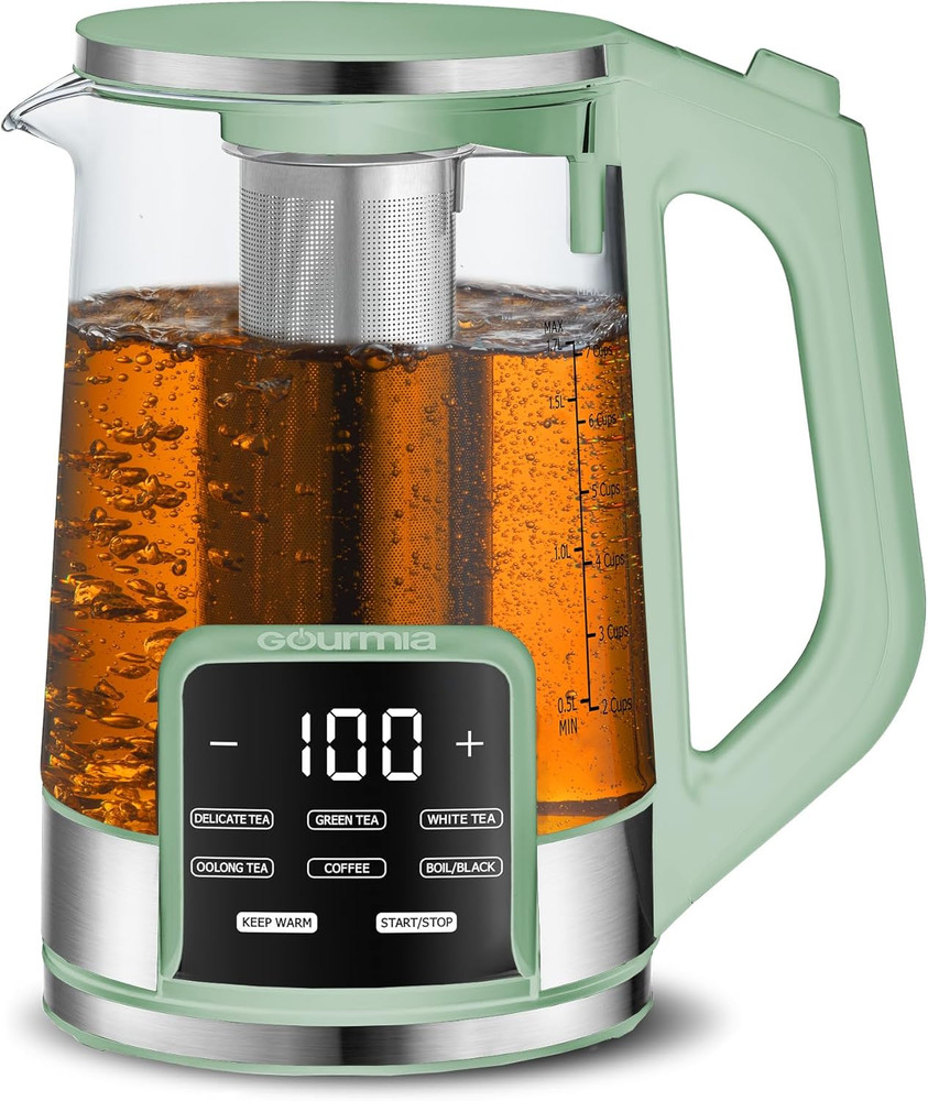 Electric Glass Kettle – 1.7L Programmable Tea & Coffee Brewer with Digital Touch