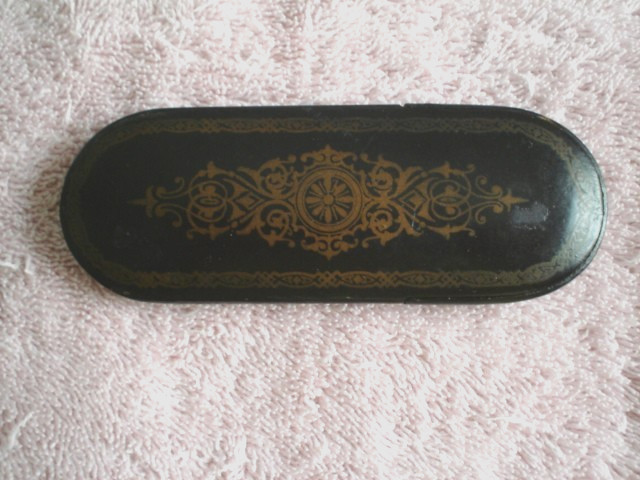 Lovely Antique Black Lacquer Eyeglass Case