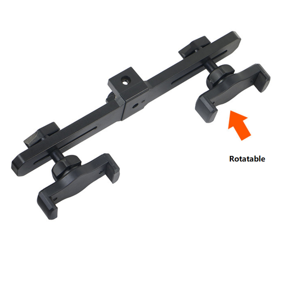 Double Cell Phone Plastic Holder Adjustable Stand Support Tablet Mount Clamp