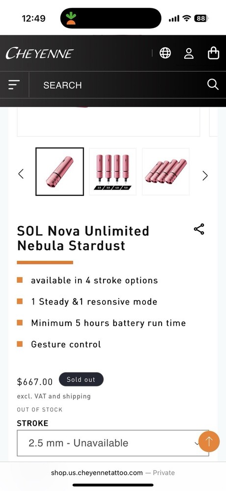Sol Nova unlimited nebula Stardust 2.5 mm Stroke