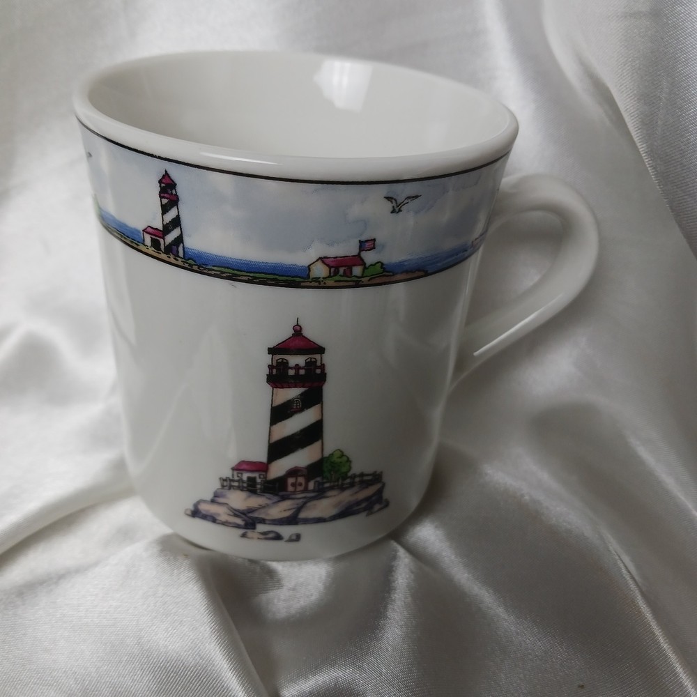 TOTALLY TODAY COASTAL LIGHTHOUSE DINNER SET FOR 4 (16 PIECES)