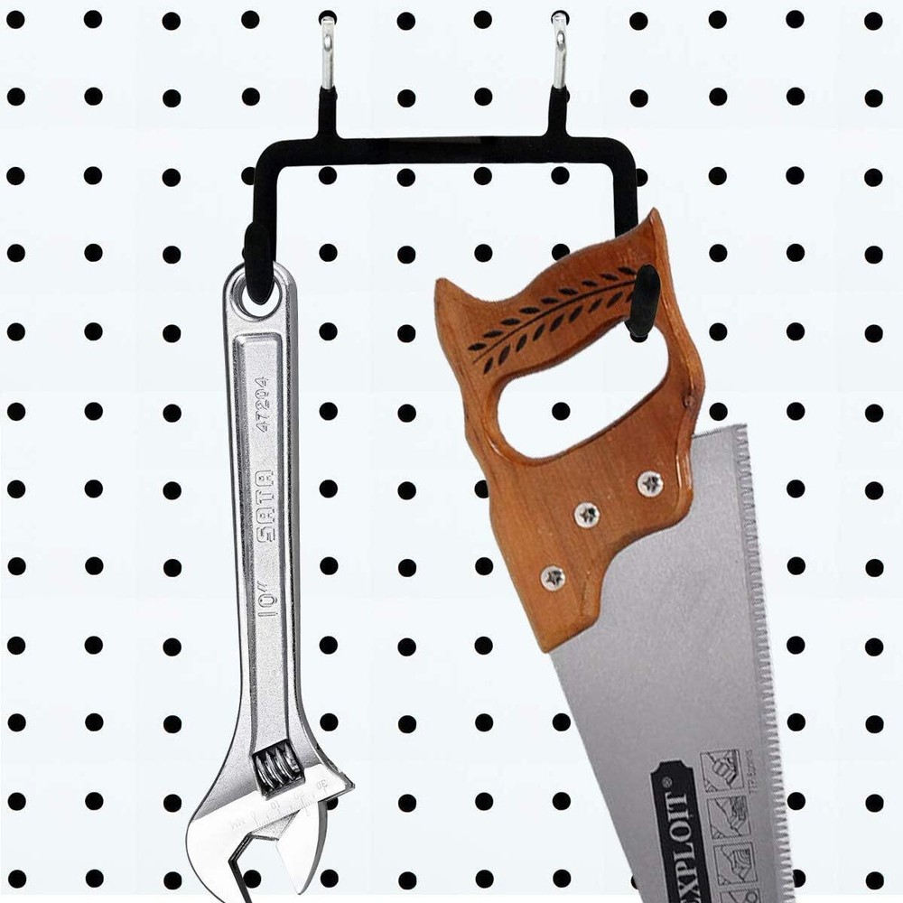 5PCS Pegboard Drill Holder Heavy Duty Hooks Pegboard Double Hooks Drill Hanger