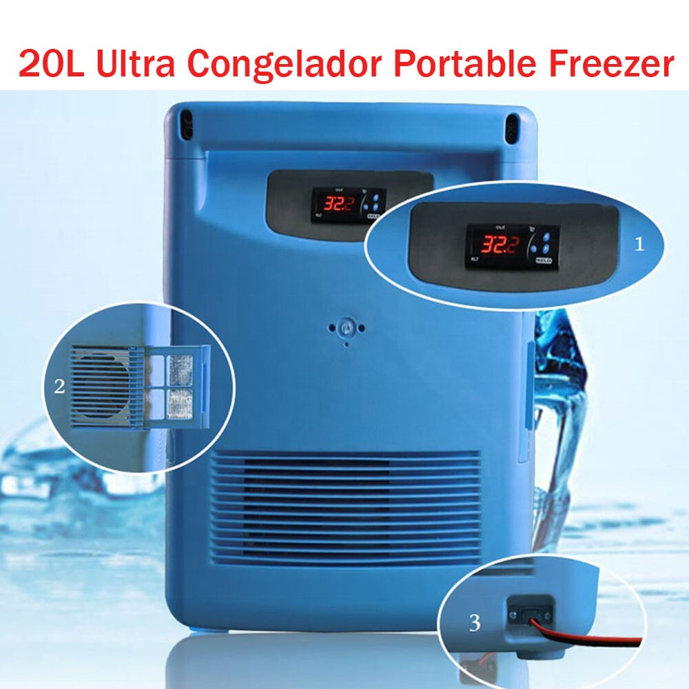 -86℃/-112℉ 20L Portable Ultra Low Temperature Freezer Laboratory Samples Storage