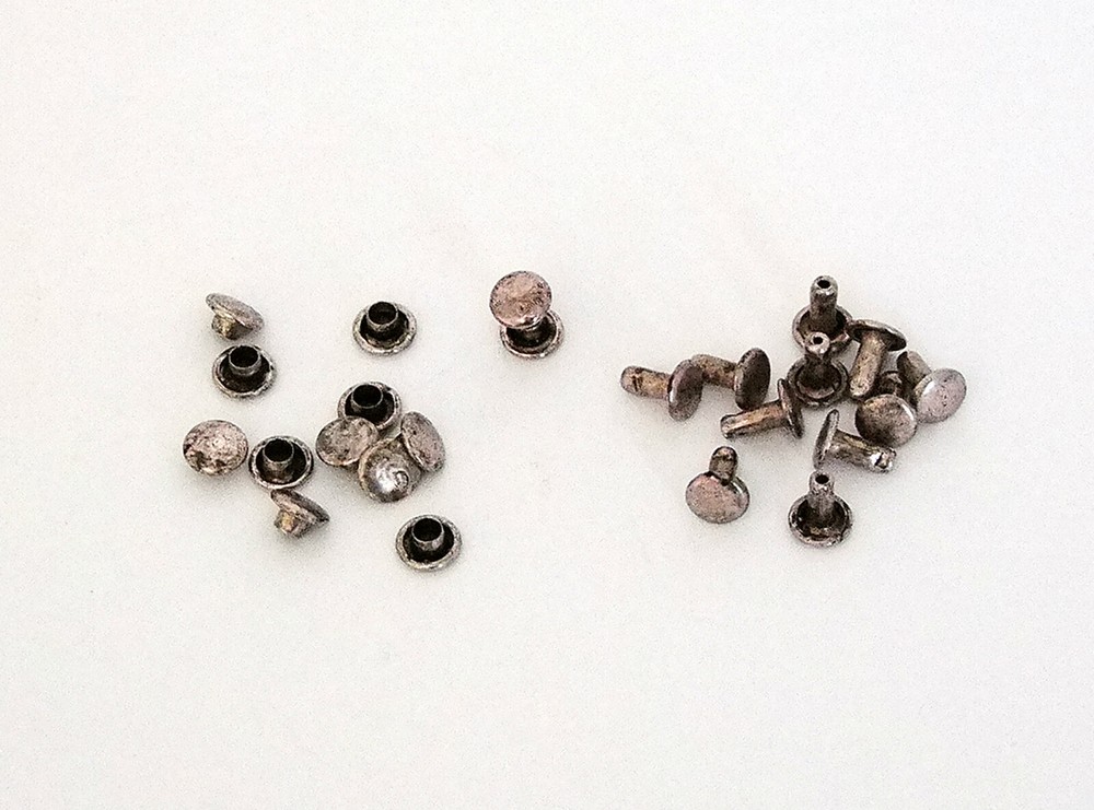 7mm Diameter Antique Silver Plated Compression Rivets Package of 12