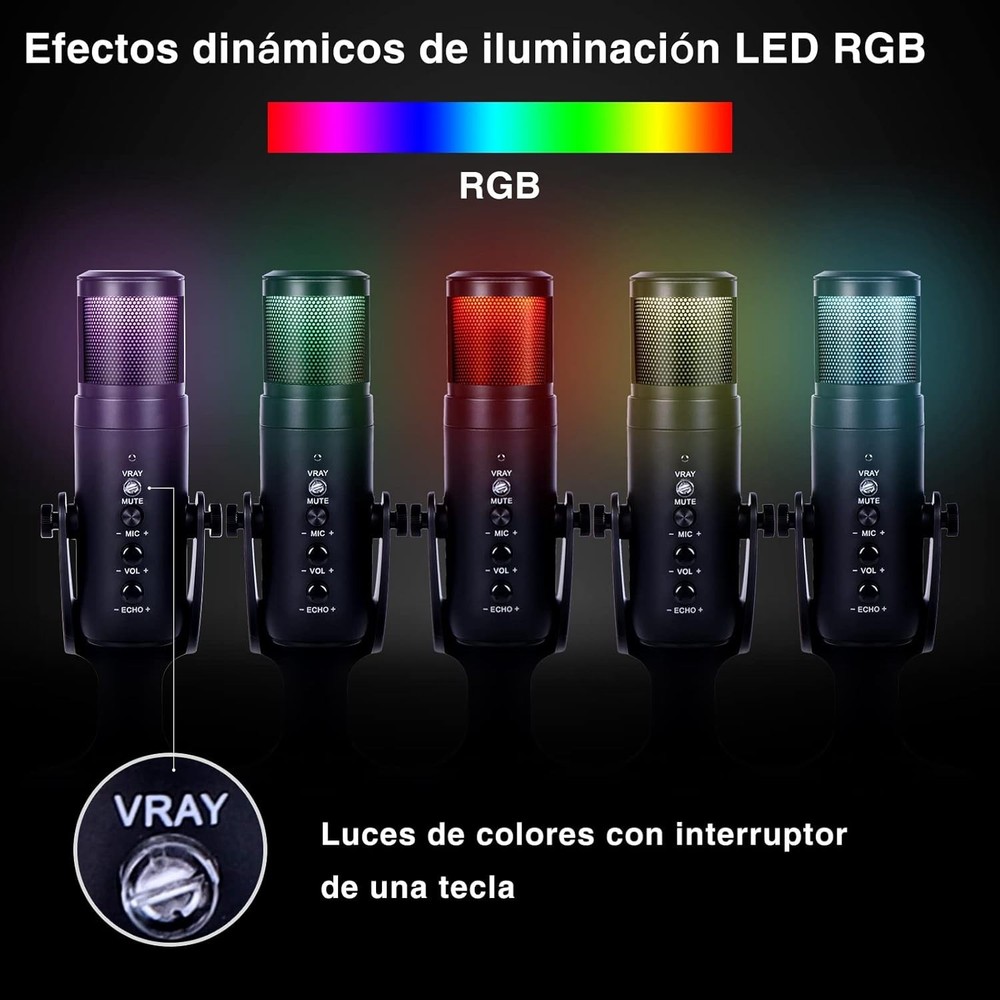 ZiZuuBar USB Microphone Desktop, Podcast Microphone, PC Gaming Mic