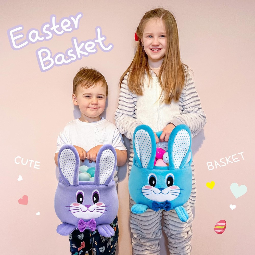 HiChen Easter Basket Empty, Small Gift Baskets with Decorative Rabbit, Easter...