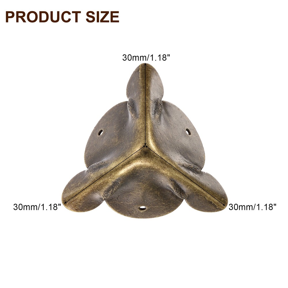 8 Pcs 30mm Decorative Box Corner Cover, Corner Protector, Bronze