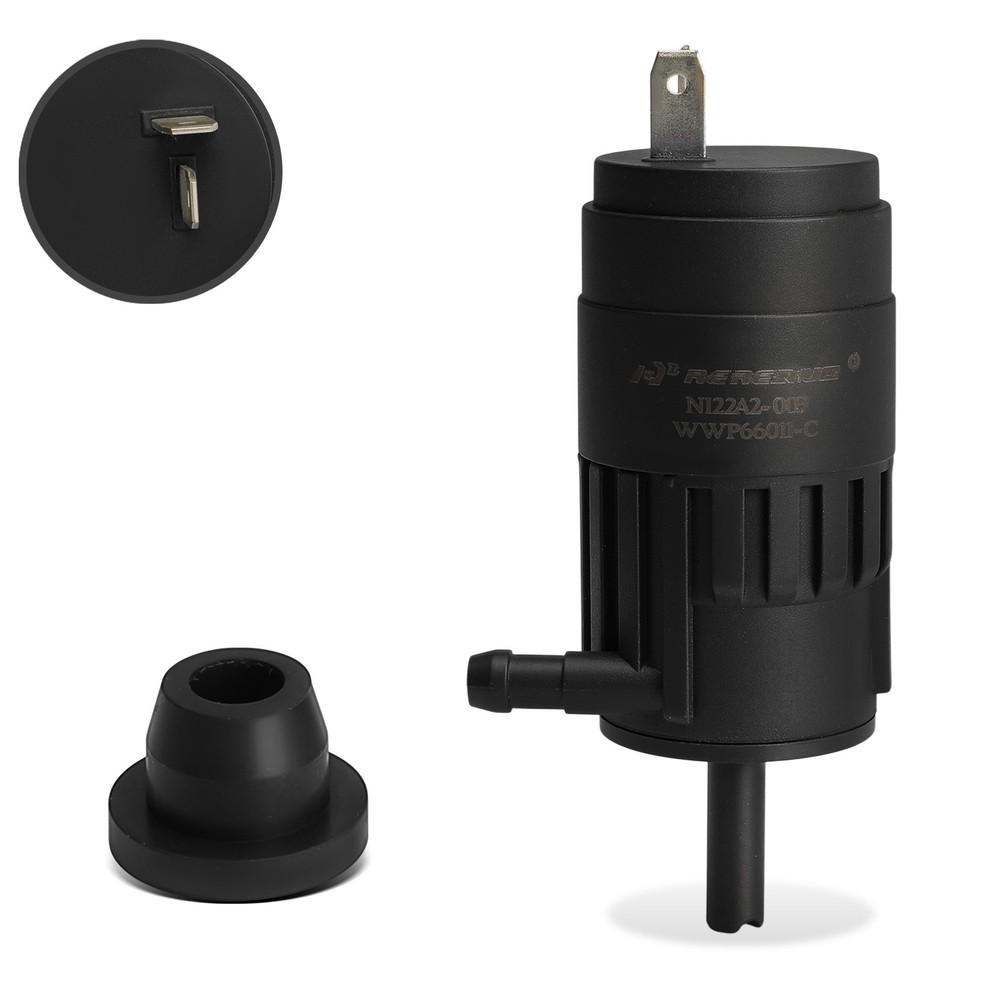 Windshield Washer Pump with Rubber Grommet for Peterbilt Conventional 370 330