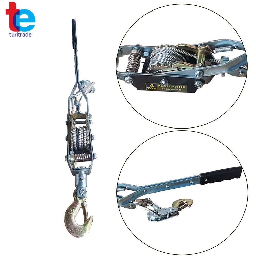 Heavy Duty Hand Power Cable Puller 4T Rachet Dual Gear Power Puller New