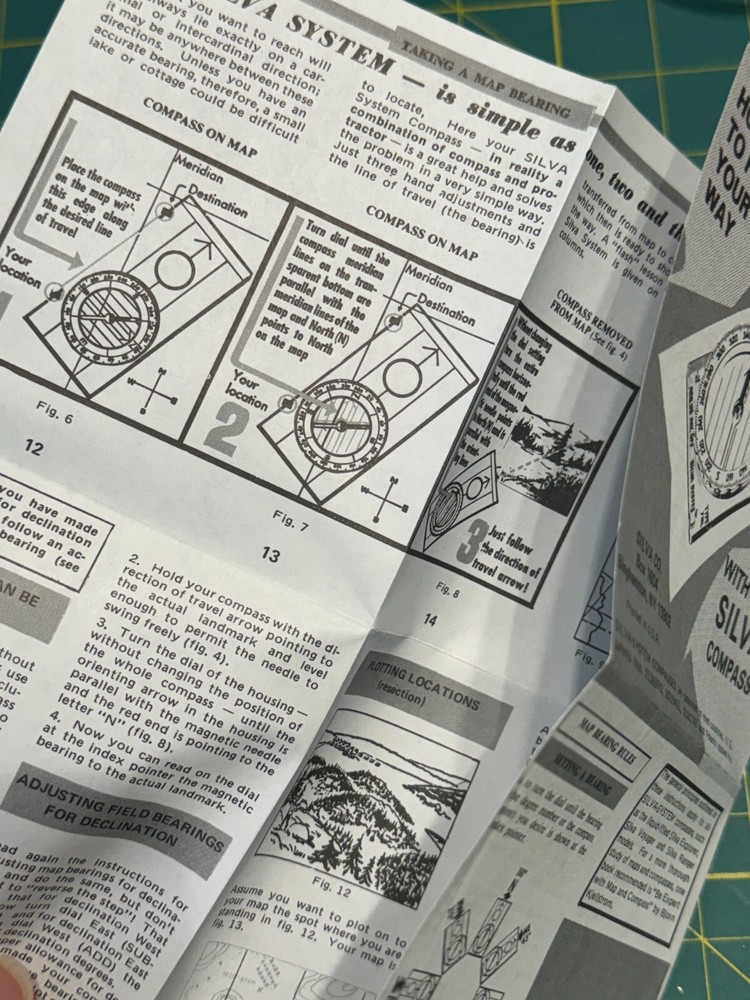Vintage Silva Ranger Model Compass Instruction Manual Pamphlet