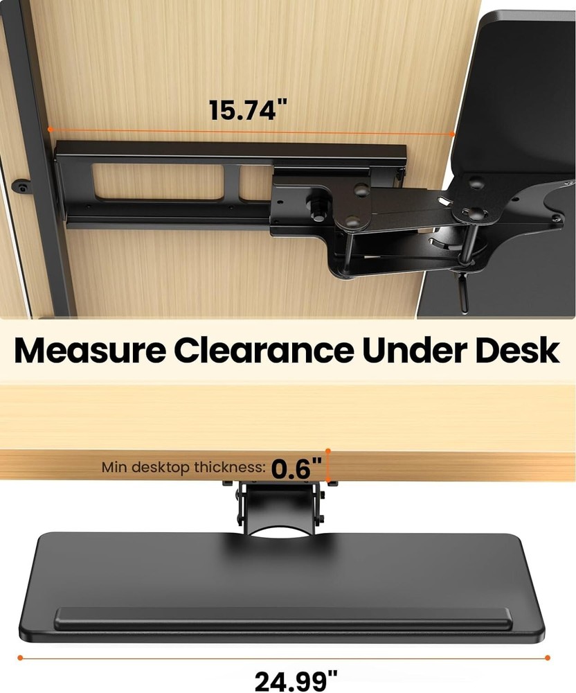 ErGear Keyboard Tray Under Desk, Sliding Keyboard