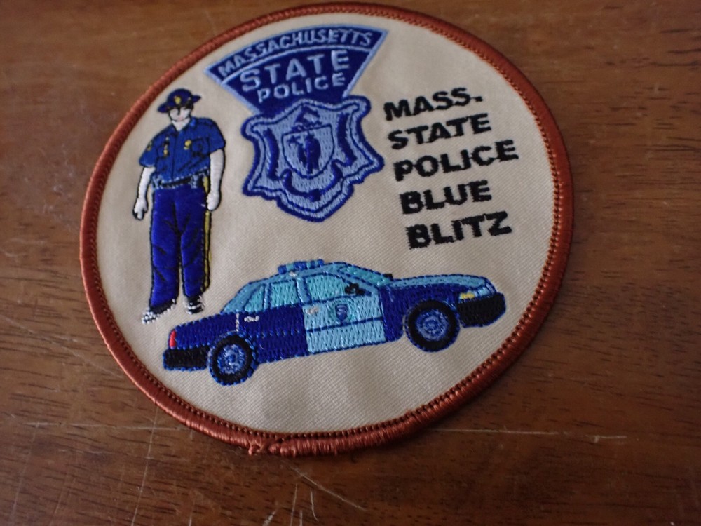 MASSACHUSETS STATE BLUE BLITZ  EARLY OBSOLETE VEST PATCH BX AA #79