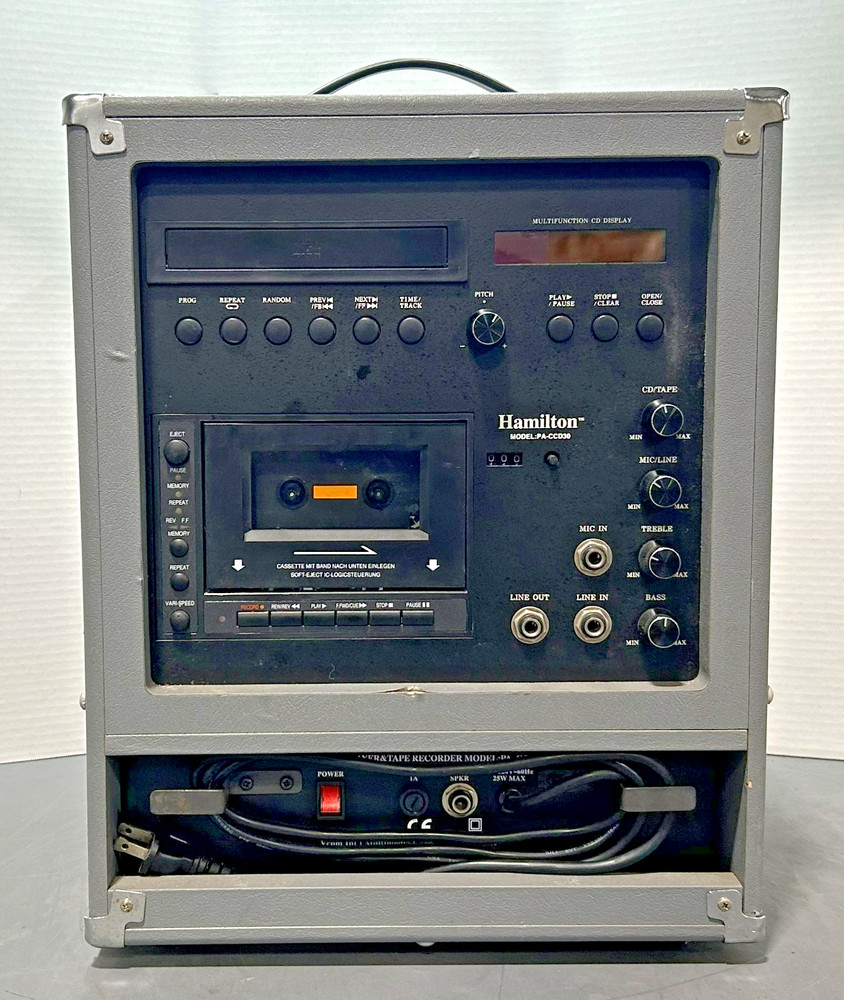 Hamilton Electronics PA-CCD30 PA System with Cassette and CD Power Tested