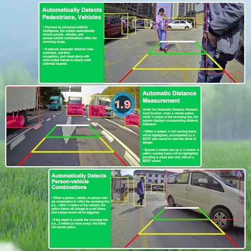 Backup AI Camera for Trucks,VAS Wire Reversing AI Camera VAS System black