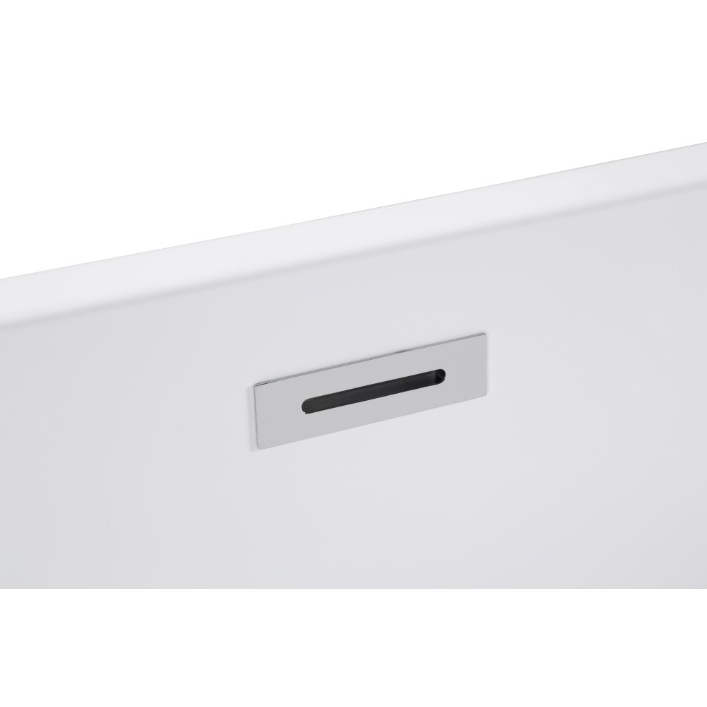 47" Acrylic Freestanding Soaking Bathtub Gloss White Rectangular Modern