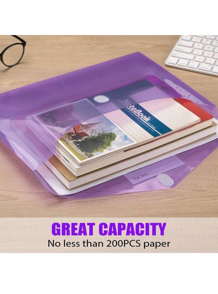 70 PCS Plastic File Folders Envelopes for Documents, School Office Reusable