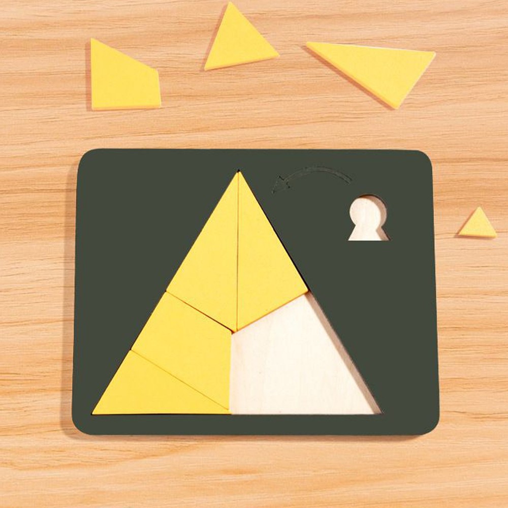 5 Pack/Set Handmade Wooden Impossible Triangle Puzzle Brain Teaser Tangram