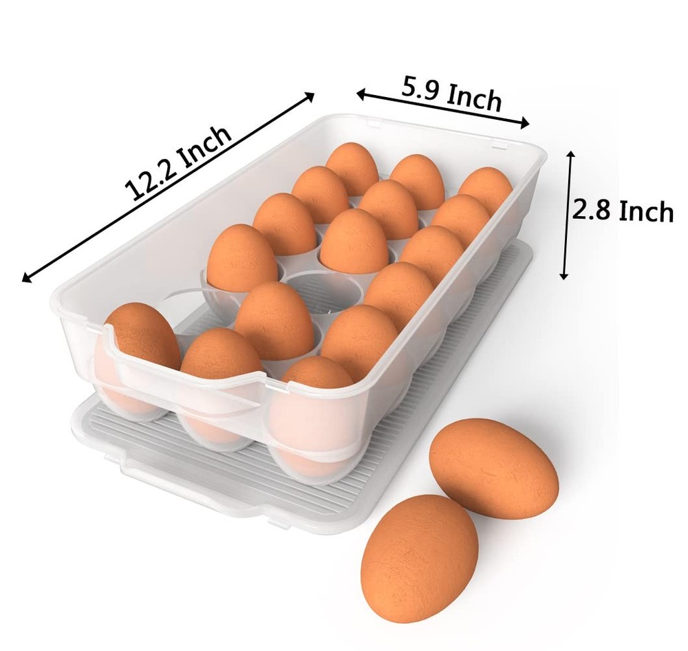 Clear Covered Egg Holder 3-Pack, Plastic Storage for
