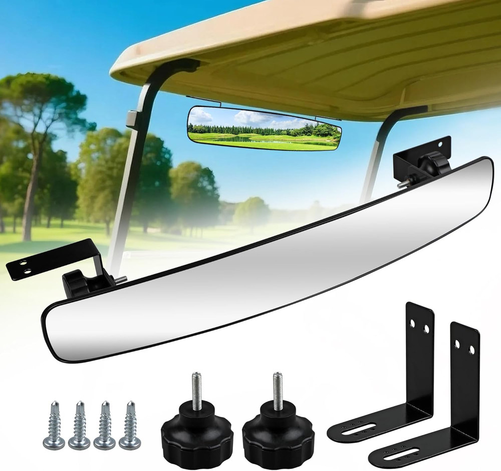Golf Cart Rear View Mirror Universal Panoramic Wide Angle