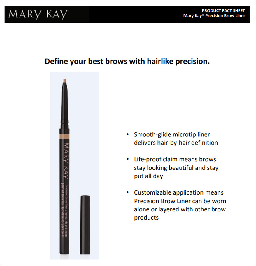 Mary Kay Precision Brow Liner - Retractable, No-Sharpening-Needed Microtip