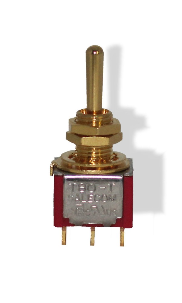 Switch Mini Toggle ON OFF ON Gold 081382GD