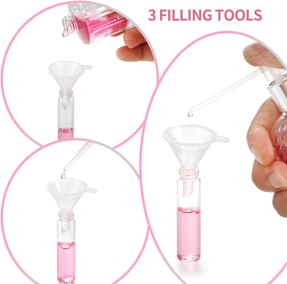 20Pcs 10ml Empty Clear Glass Mist Spray Bottle Refillable Mini Perfume Atomizer